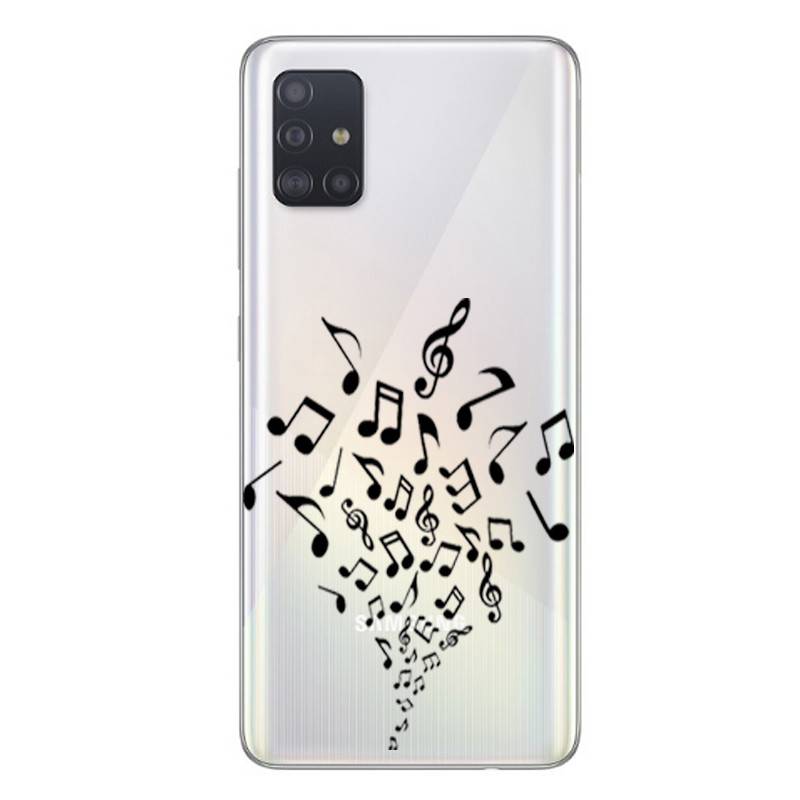 Coque transparente pour Samsung Galaxy A51 note musique