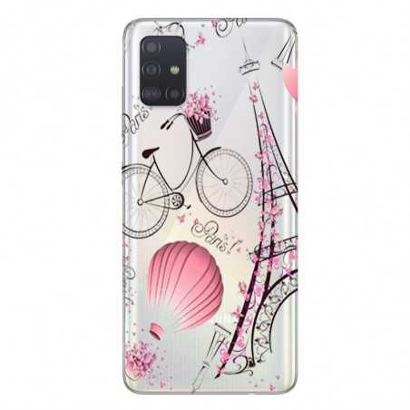 Coque transparente pour Samsung Galaxy A51 Paris mongolfiere