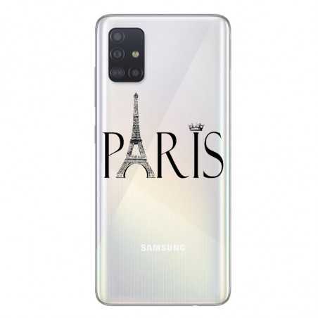 Coque transparente pour Samsung Galaxy A51 Paris noir