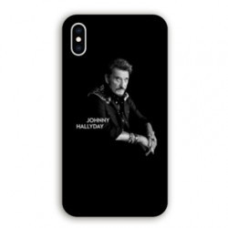 Coque pour Samsung Galaxy A01 Johnny Hallyday Noir