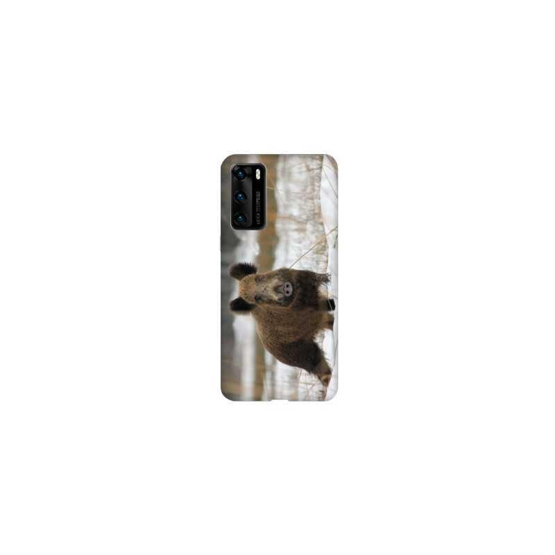 Coque pour Huawei P40 chasse sanglier Neige