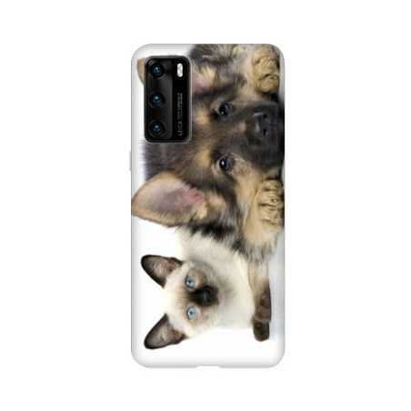 Coque pour Huawei P40 Chien vs chat