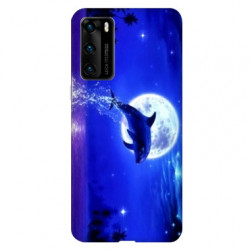 Coque pour Huawei P40 Dauphin lune
