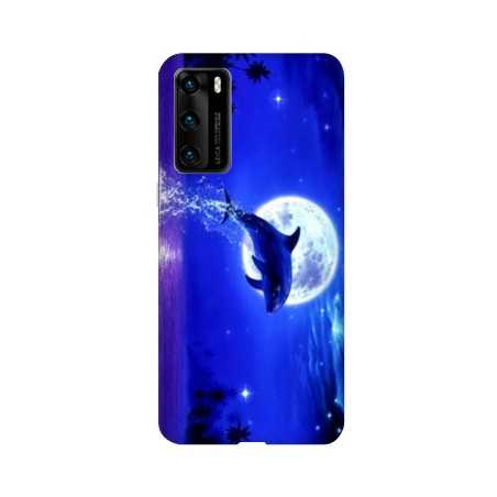 Coque pour Huawei P40 Dauphin lune