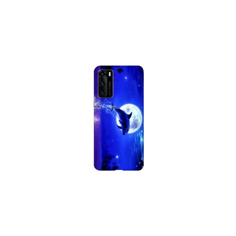 Coque pour Huawei P40 Dauphin lune