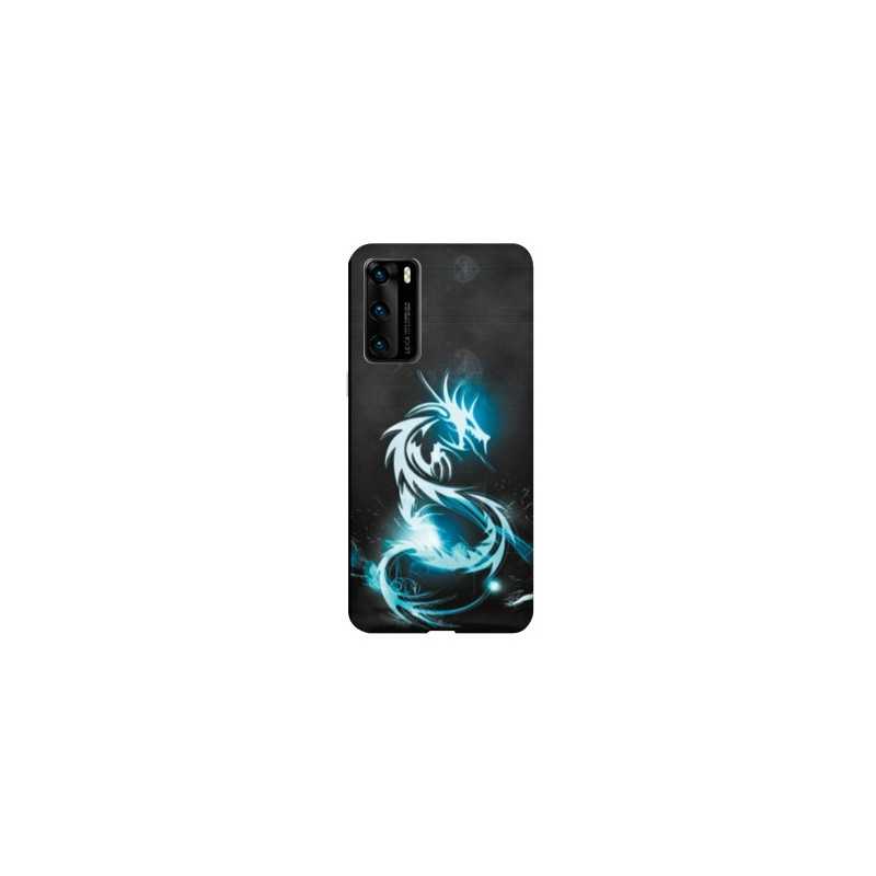 Coque pour Huawei P40 Dragon Bleu