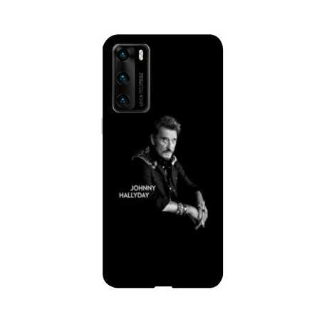 Coque pour Huawei P40 Johnny Hallyday Noir