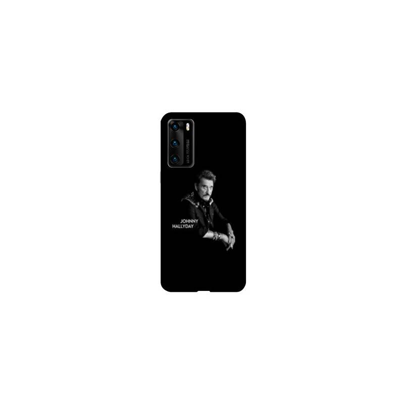 Coque pour Huawei P40 Johnny Hallyday Noir