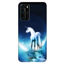 Coque pour Huawei P40 Licorne Lune