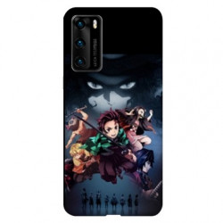 Coque pour Huawei P40 Manga demon Slayer Noir