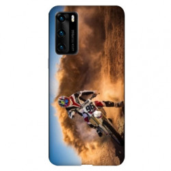 Coque pour Huawei P40 Moto Cross Blanc