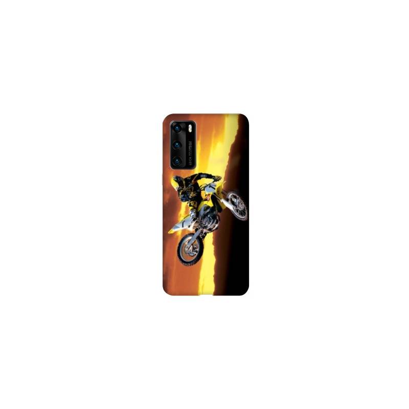 Coque pour Huawei P40 Moto Cross Noir