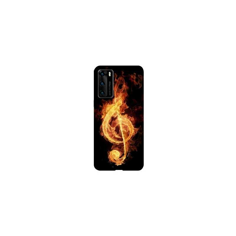 Coque pour Huawei P40 Musique clé sol feu N