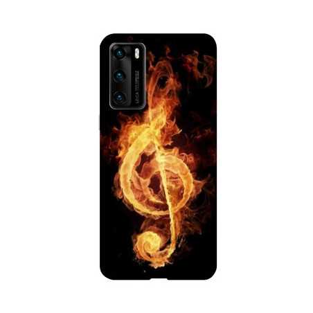 Coque pour Huawei P40 Musique clé sol feu N