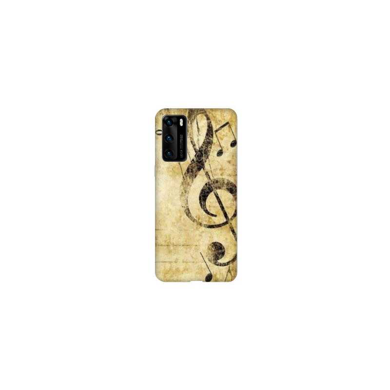 Coque pour Huawei P40 Musique clé sol vintage