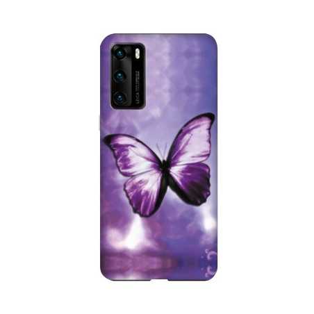 Coque pour Huawei P40 papillons violet et blanc