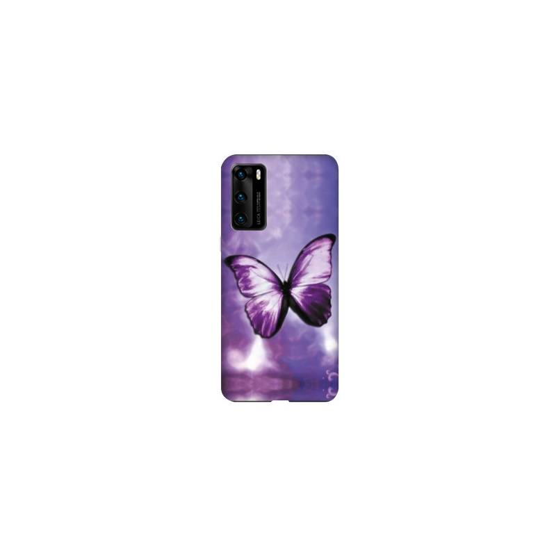 Coque pour Huawei P40 papillons violet et blanc
