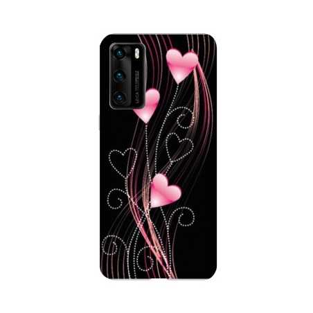 Coque pour Huawei P40 Cœur rose Montant