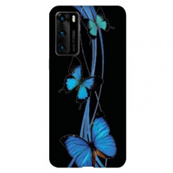 Coque pour Huawei P40 papillons bleu