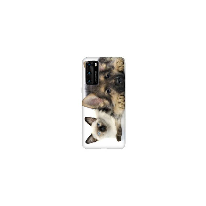 Coque pour Huawei P40 PRO Chien vs chat