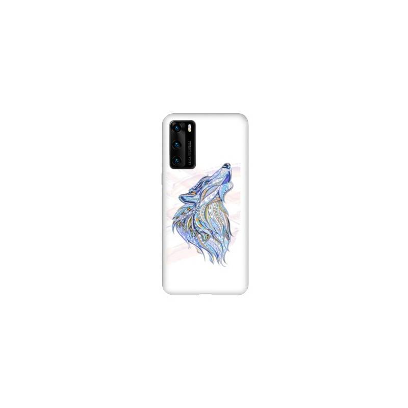 Coque pour Huawei P40 PRO Ethniques Loup Color