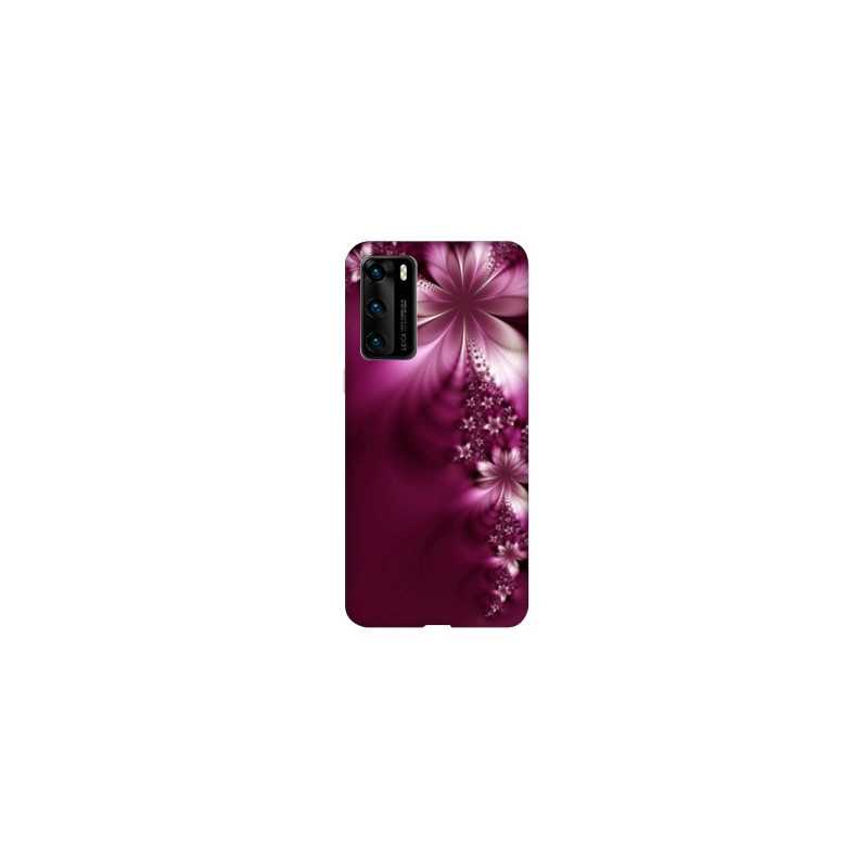 Coque pour Huawei P40 PRO fleur violette montante