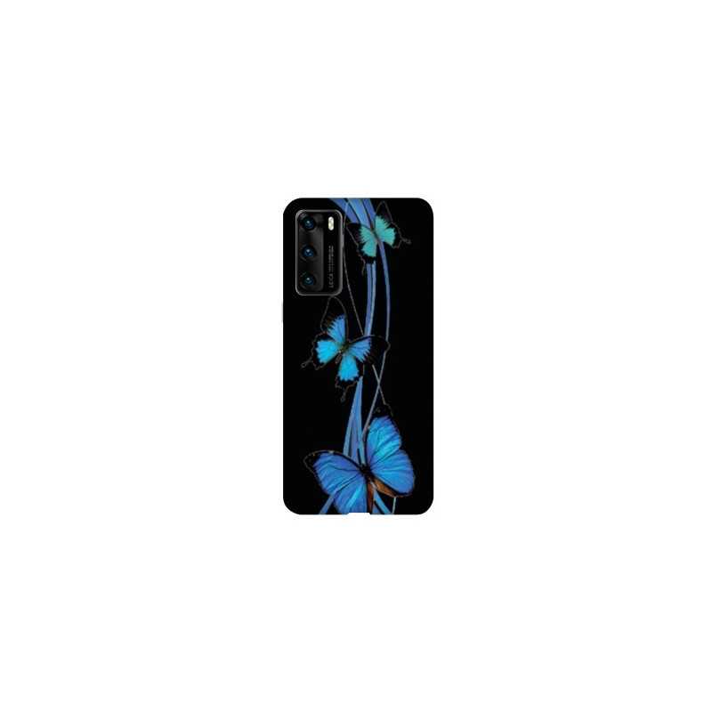 Coque pour Huawei P40 PRO papillons bleu