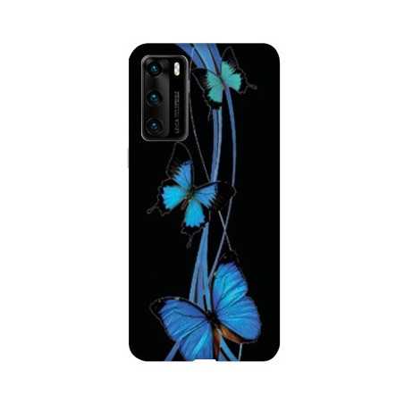 Coque pour Huawei P40 PRO papillons bleu