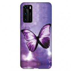 Coque pour Huawei P40 PRO papillons violet et blanc