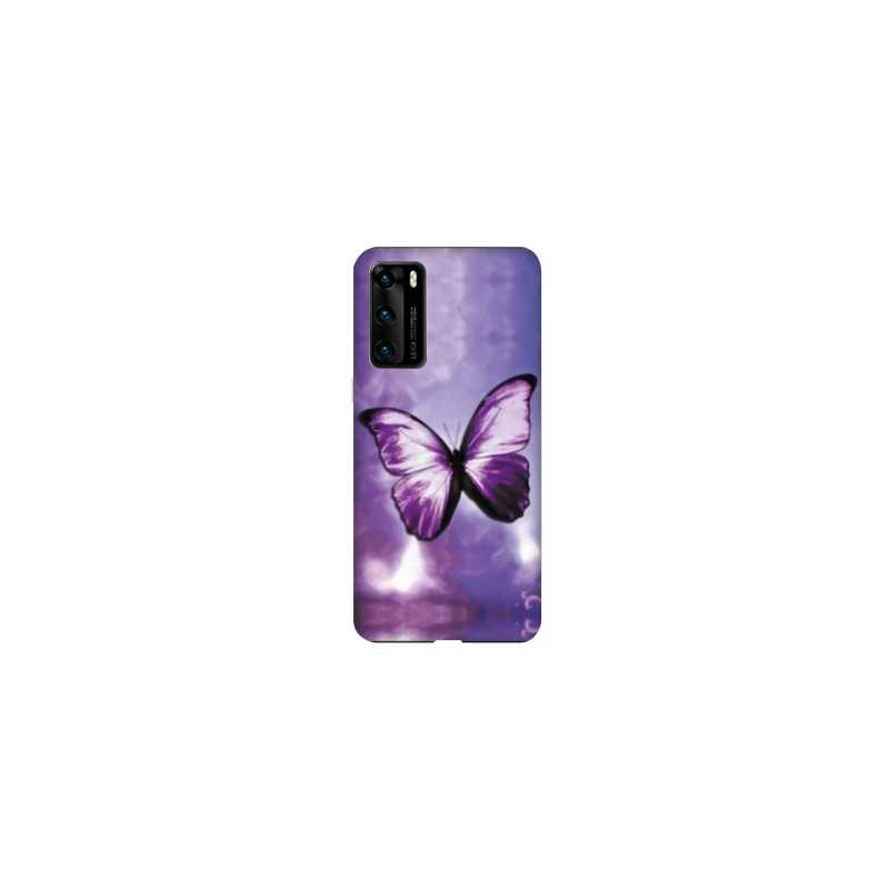 Coque pour Huawei P40 PRO papillons violet et blanc