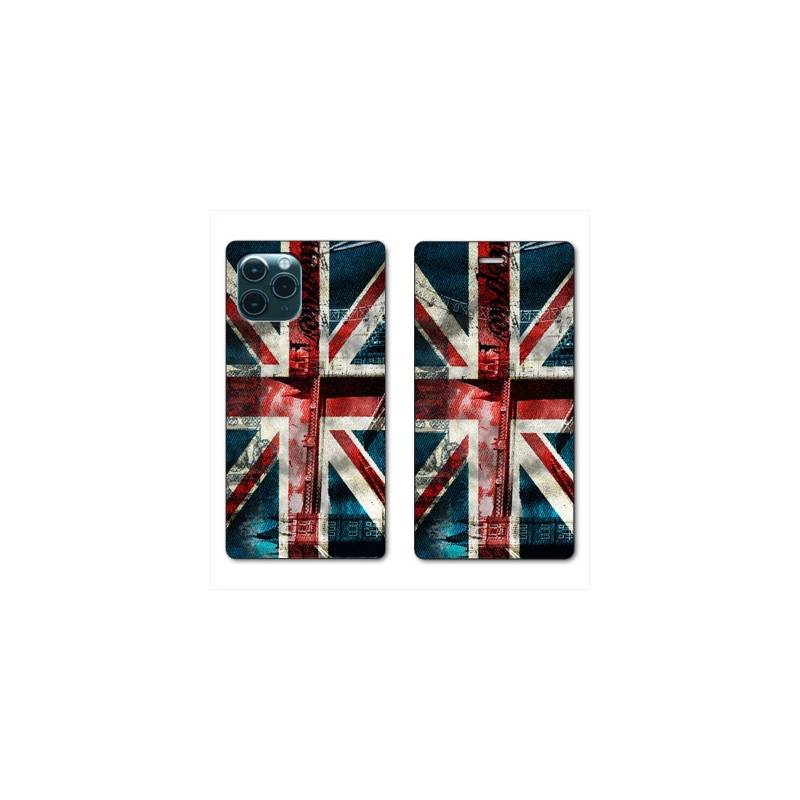 RV Housse cuir portefeuille pour Samsung Galaxy S20 Angleterre UK Jean's