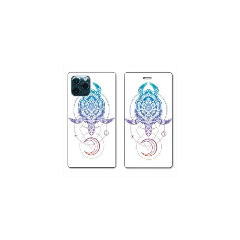 RV Housse cuir portefeuille pour Samsung Galaxy S20 Animaux Maori tortue color