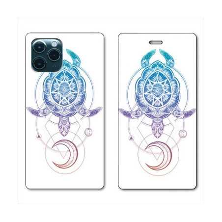 RV Housse cuir portefeuille pour Samsung Galaxy S20 Animaux Maori tortue color