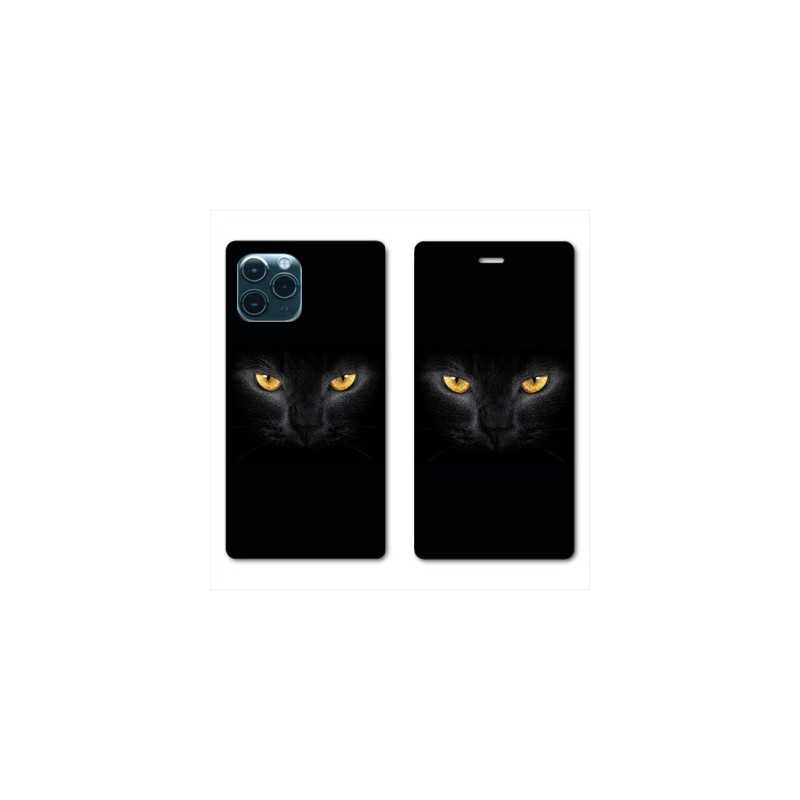 RV Housse cuir portefeuille pour Samsung Galaxy S20 Chat Noir