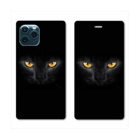 RV Housse cuir portefeuille pour Samsung Galaxy S20 Chat Noir