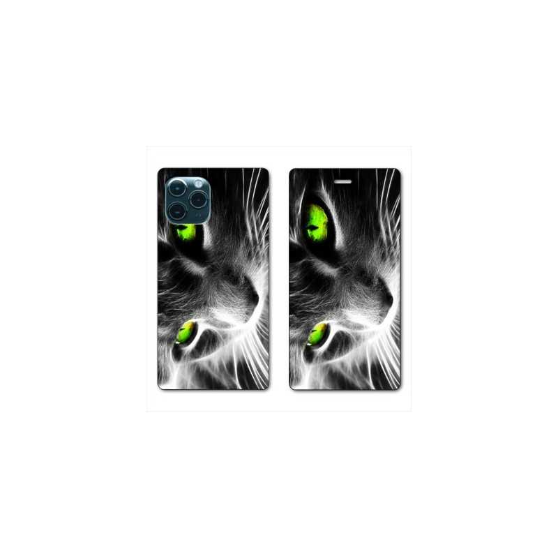 RV Housse cuir portefeuille pour Samsung Galaxy S20 Chat Vert