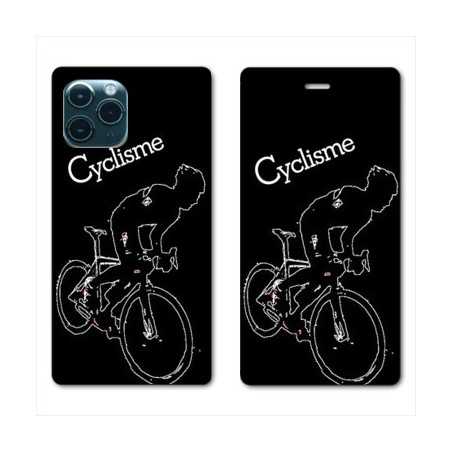 RV Housse cuir portefeuille pour Samsung Galaxy S20 Cyclisme Ombre blanche