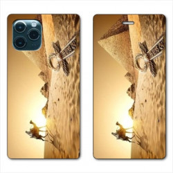 RV Housse cuir portefeuille pour Samsung Galaxy S20 Egypte Chameau