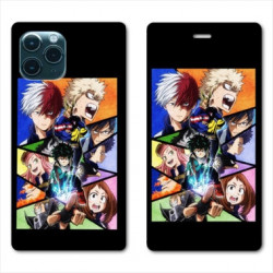 RV Housse cuir portefeuille pour Samsung Galaxy S20 Manga My hero academia noir