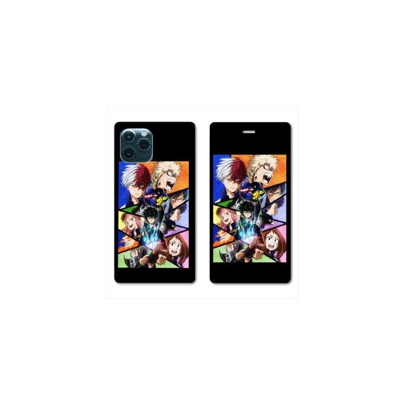 RV Housse cuir portefeuille pour Samsung Galaxy S20 Manga My hero academia noir