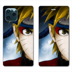 RV Housse cuir portefeuille pour Samsung Galaxy S20 Manga Naruto blanc