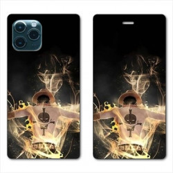 RV Housse cuir portefeuille pour Samsung Galaxy S20 Manga One Piece Ace noir
