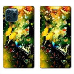 RV Housse cuir portefeuille pour Samsung Galaxy S20 papillons papillon jaune
