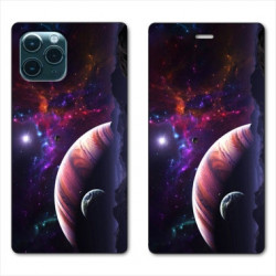 RV Housse cuir portefeuille pour Samsung Galaxy S20 Planete rouge