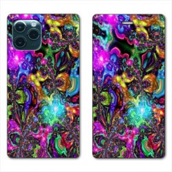 RV Housse cuir portefeuille pour Samsung Galaxy S20 Psychedelic colore