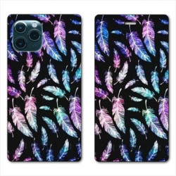 RV Housse cuir portefeuille pour Samsung Galaxy S20 Psychedelic Plume