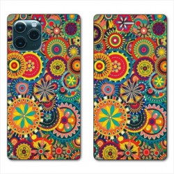 RV Housse cuir portefeuille pour Samsung Galaxy S20 Psychedelic Roue