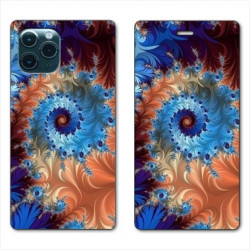 RV Housse cuir portefeuille pour Samsung Galaxy S20 Psychedelic Spirale