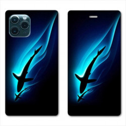 RV Housse cuir portefeuille pour Samsung Galaxy S20 Requin Noir