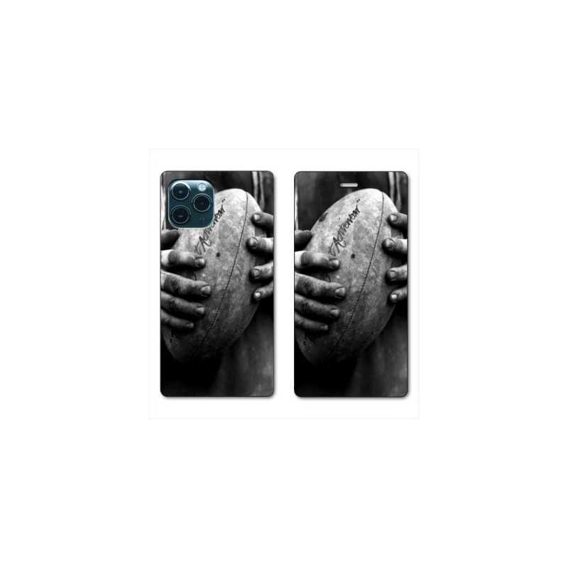 RV Housse cuir portefeuille pour Samsung Galaxy S20 Rugby ballon vintage